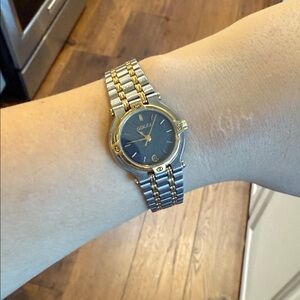 GUCCI 2 tone Watch gold and silver metal vintage timeless